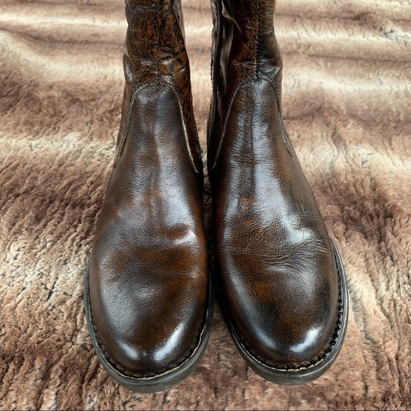 Born Gibb Knee High Riding Boot Distressed Brown Leather - Picture 4 of 12